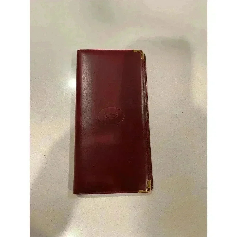 Cartier Must de Cartier Unisex Red Leather Long Wallet Logo Accents